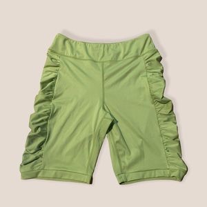 Lime Green Biker shorts, scrunch trendy athletic